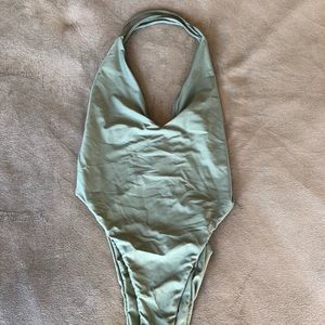 High Cut Cross-Back One Piece Bathing Suit